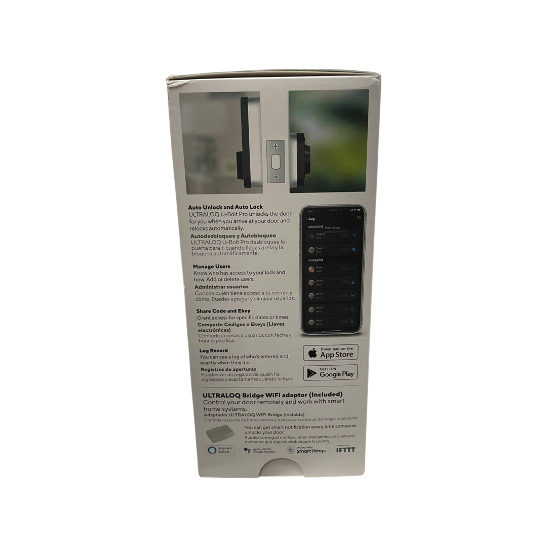 Ultraloq U-Bolt Pro - Keypad Smart Deadbolt + Wi-Fi - Finger Print Reader - Bluetooth - Touchscreen Keypad - Key Override - Auto Lock