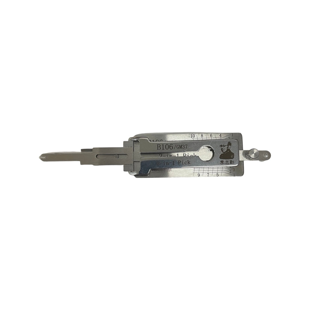 ORIGINAL LISHI - GM37 B106 GM / Non-Warded 2-In-1 Pick & Decoder / AG