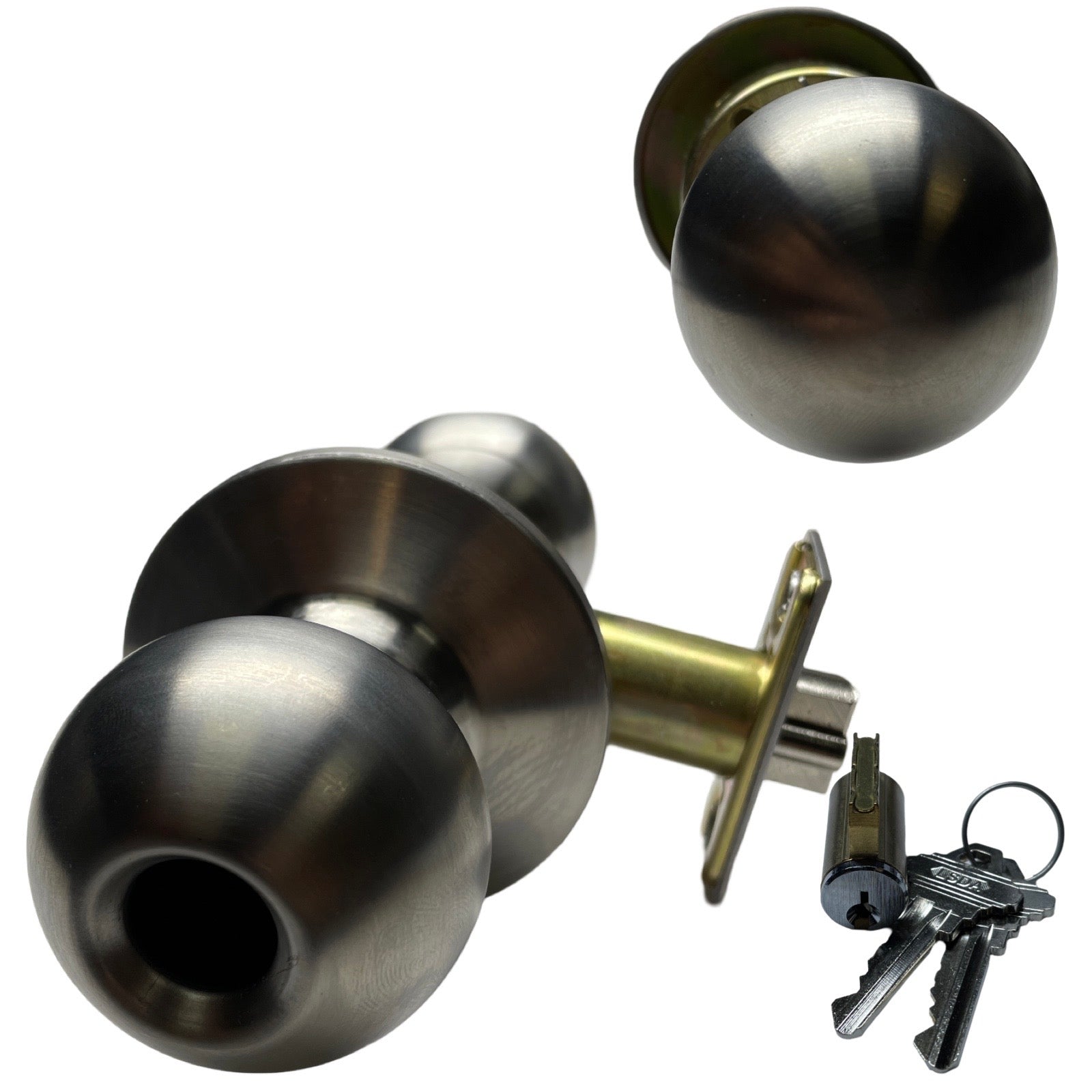 LSDA G2 Storeroom Ball Knob Less Latch & Core, Stainless Steel