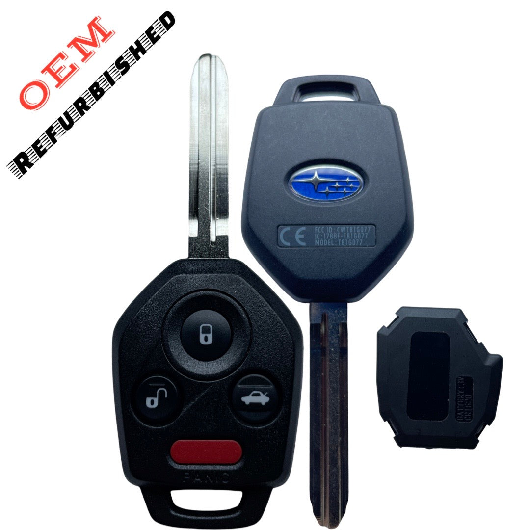 2018 Subaru Outback Legacy / 4-Button Remote Head Key / PN: 57497-AL27A / CWTB1G077 (Black Pod)/ G Chip / 433 Mhz (OEM Refurb) (AFTERMARKET CASE)