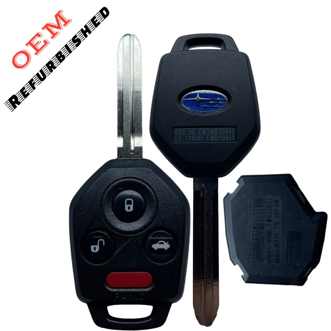 2012-2019 Subaru / 4-Button Remote Head Key / PN: 57497 FJ230 / CWTWB1U811 / G Chip (Black Pod) (OEM Refurb)
