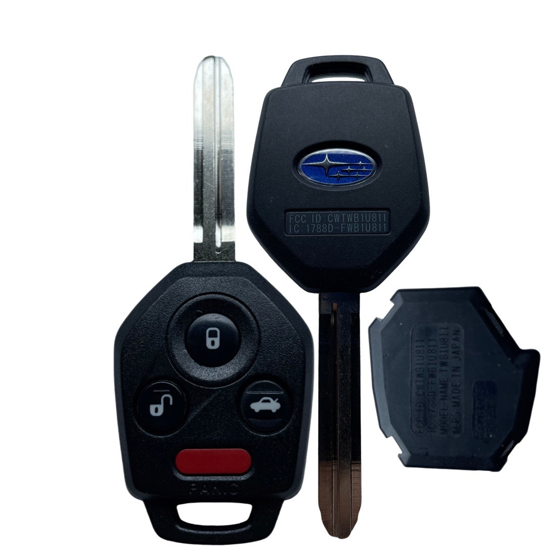 2012-2019 Subaru / 4-Button Remote Head Key / PN: 57497 FJ230 / CWTWB1U811 / G Chip (Black Pod) (OEM Refurb)