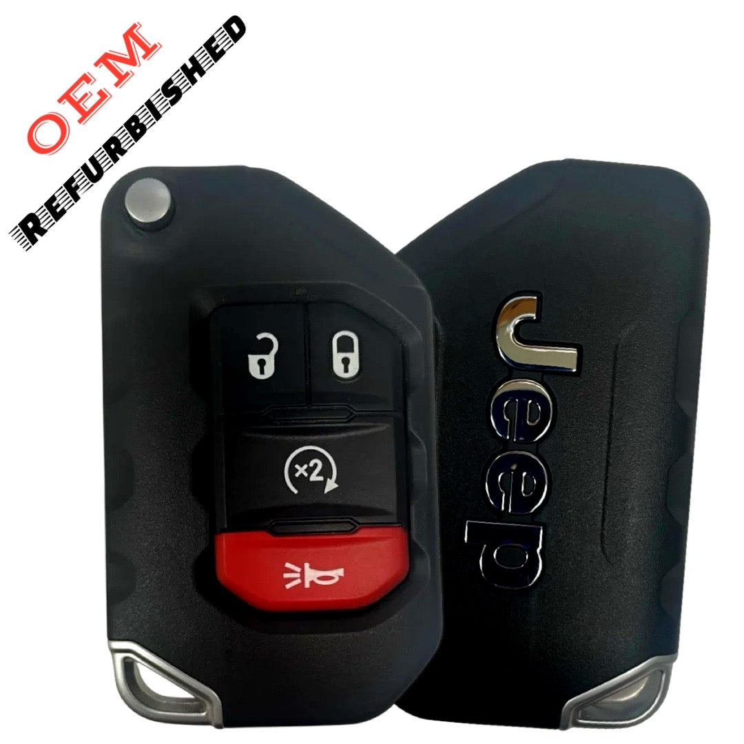 2018-2026 Jeep Wrangler / 4-Button Smart Flip Key / PN: 68416784AA / OHT1130261 / SIP22 (OEM Refurb)