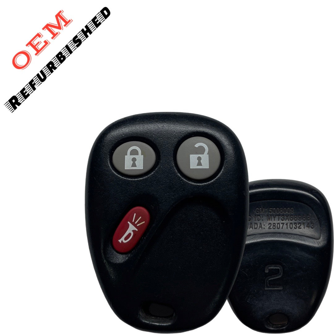 2002-2009 GM / 3-Button Keyless Entry Remote / PN: 15008008 / MYT3X6898B (Driver2) (OEM Refurb)