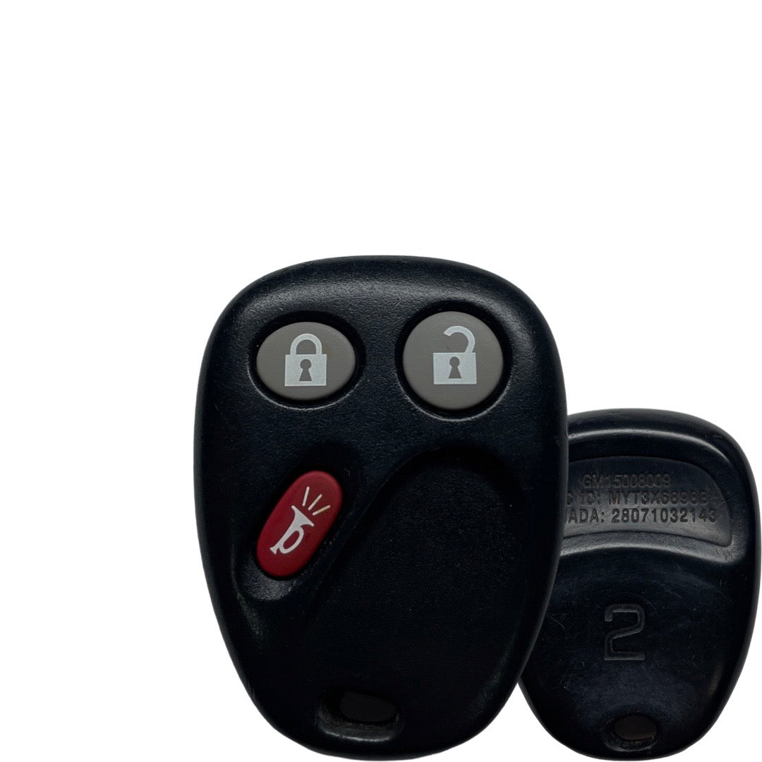 2002-2009 GM / 3-Button Keyless Entry Remote / PN: 15008008 / MYT3X6898B (Driver2) (OEM Refurb)