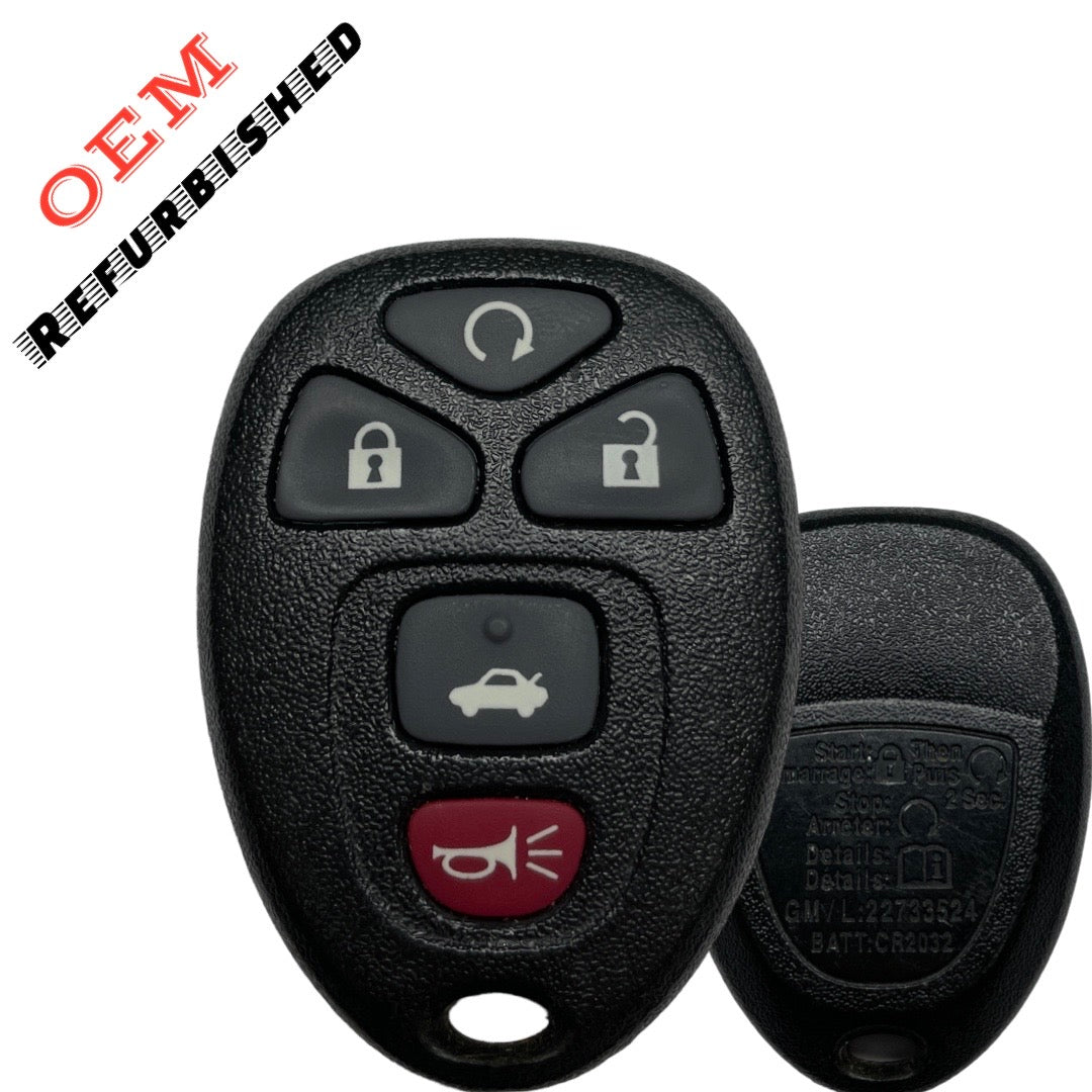2004-2013 GM / 5-Button Keyless Entry Remote / PN: 22733524 / KOBGT04A (OEM Refurb)