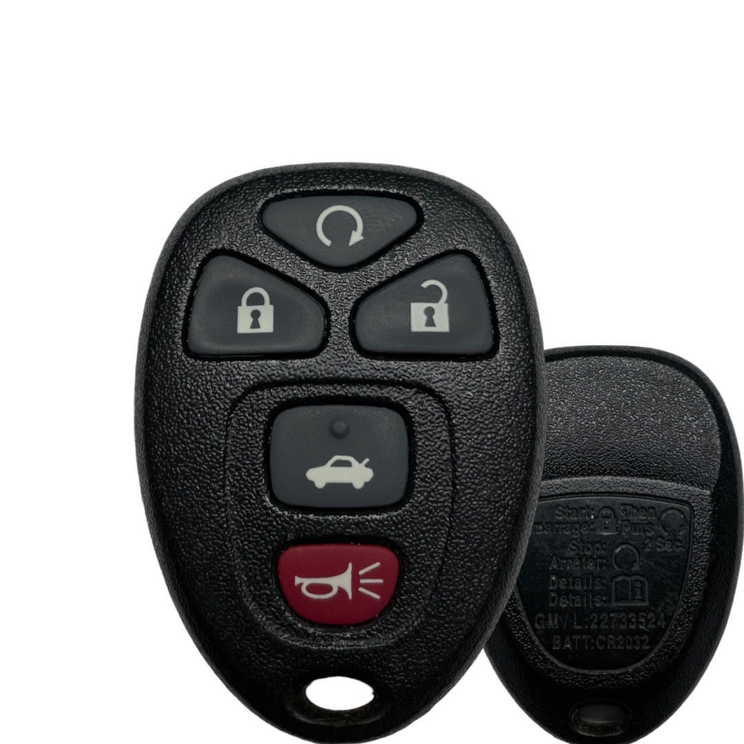 2004-2013 GM / 5-Button Keyless Entry Remote / PN: 22733524 / KOBGT04A (OEM Refurb)