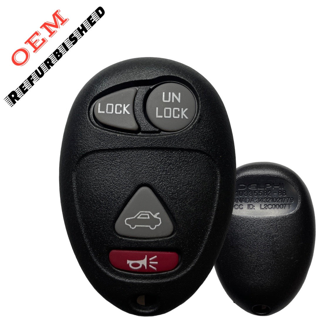 2001-2007 GM / 4-Button Keyless Entry Remote / PN: 10335588 / L2C0007T (OEM Refurb)