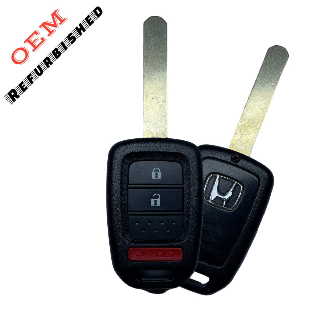 2013-2014 Honda / 3-Button Remote Head Key / PN: 35118-TY4-A00 / MLBHLIK6-1T (OEM REFURBISHED))