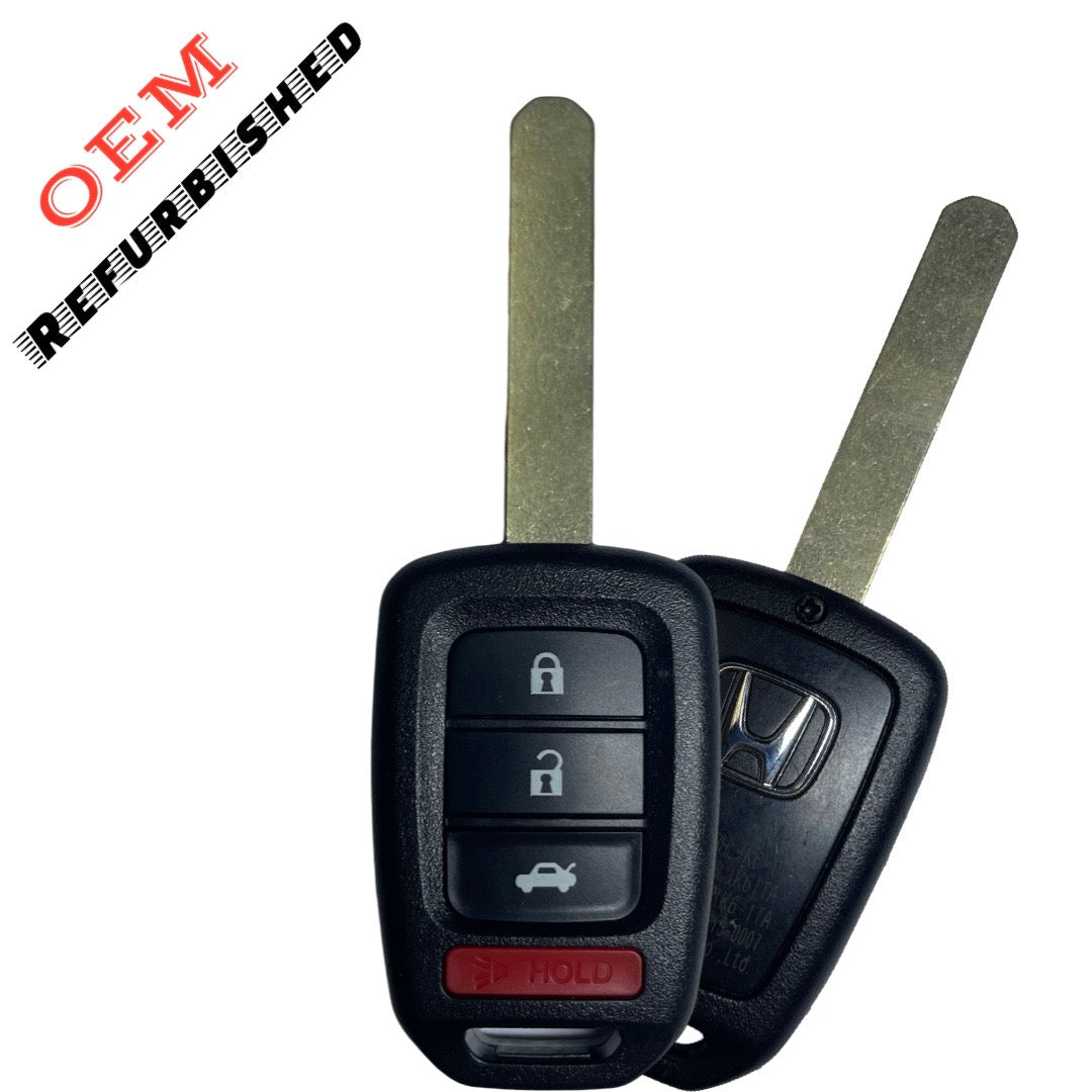 2016-2019 Honda / 4-Button Remote Head Key / PN: 35118-T2A-A60 / MLBHLIK6-1TA (OEM REFURBISHED)