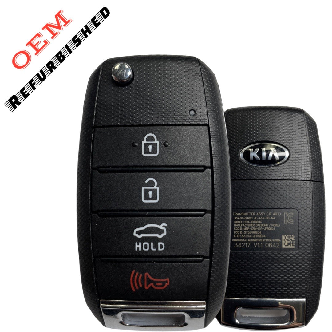 2016-2020 Kia Optima / 4-Button Flip Key / PN: 95430-D4010 / SY5JFRGE04 (JF 4BT) (OEM Refurb)