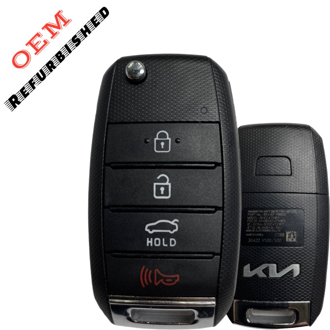 2022-2023 Kia Rio / 4-Button Flip Key / PN: 95430-H9850 / NYOSYEC4TX1611 (OEM Refurb)