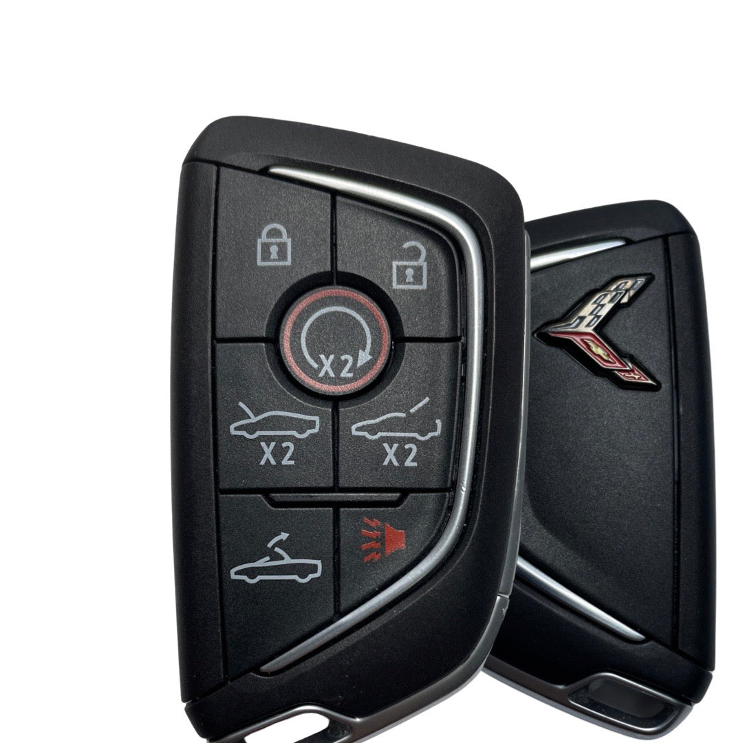 2021-2024 Chevrolet Corvette C8 / 7-Button Smart Key / PN: 13538852 / YG0G20TB1 (CARBON GREY LOGO) (OEM Refurb)