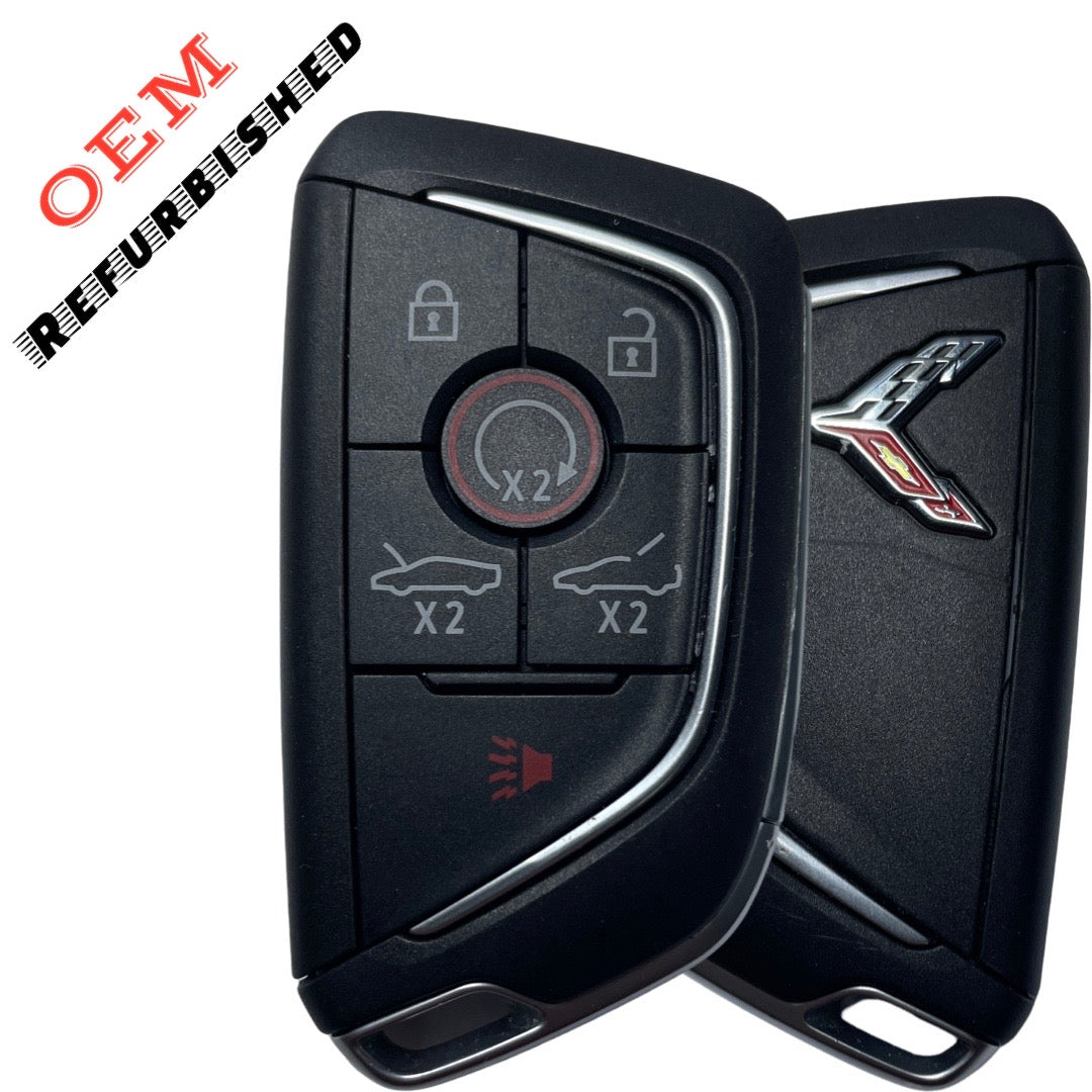 2021-2024 Chevrolet Corvette C8 / 7-Button Smart Key / PN: 13538852 / YG0G20TB1 (CARBON GREY LOGO) (OEM Refurb)
