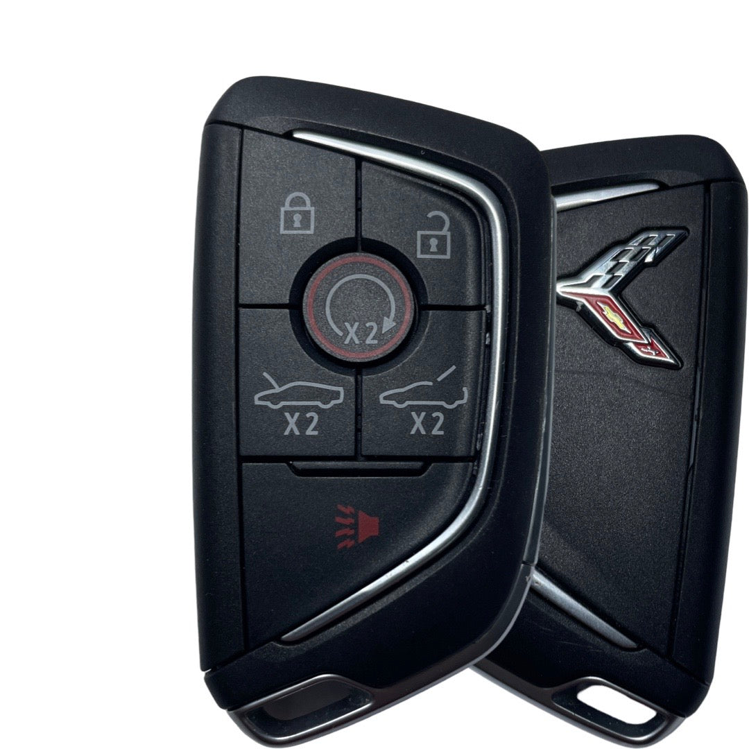 2020-2026 Chevrolet Corvette C8 / 6-Button Smart Key / PN: 13536982 / YG0G20TB1 (CHROME LOGO) (OEM Refurb)