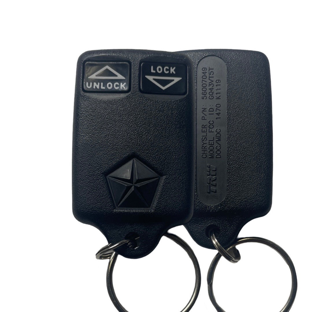 Chrysler Dodge 2 Button keyless entry remote / PN:56007049 (OEM Refurbished)