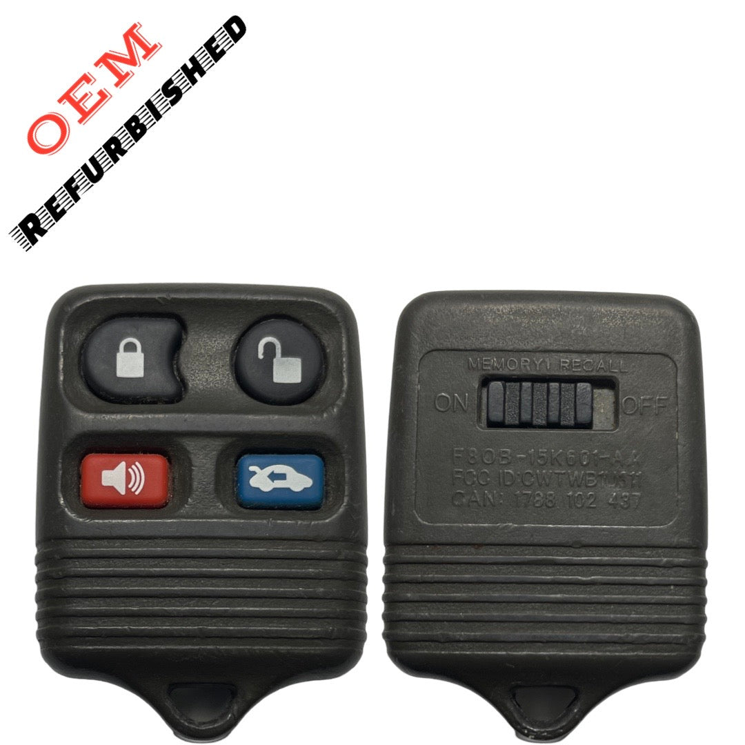 1998-2002 Lincoln Continental Key Fob Remote Memory #1 (FCC: CWTWB1U311, P/N: F8OB-15K601-AA) (OEM REFURBISHED)