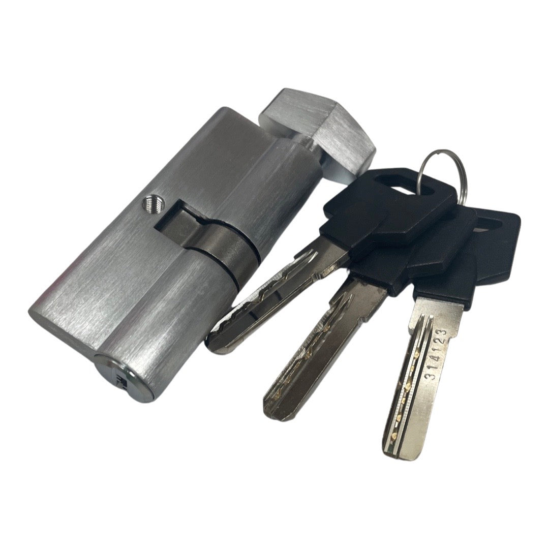 Key Controlled - Thumb Turn - Euro Profile Cylinder - US26D - Satin Silver