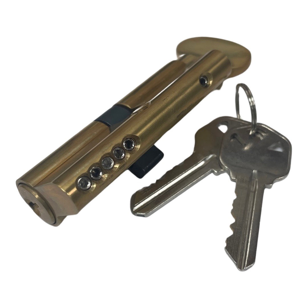 Profile Cylinder – Single Sided – Thumb Turn – US3 – Polished Brass - (KW1) ( 2-3/4" 70mm )