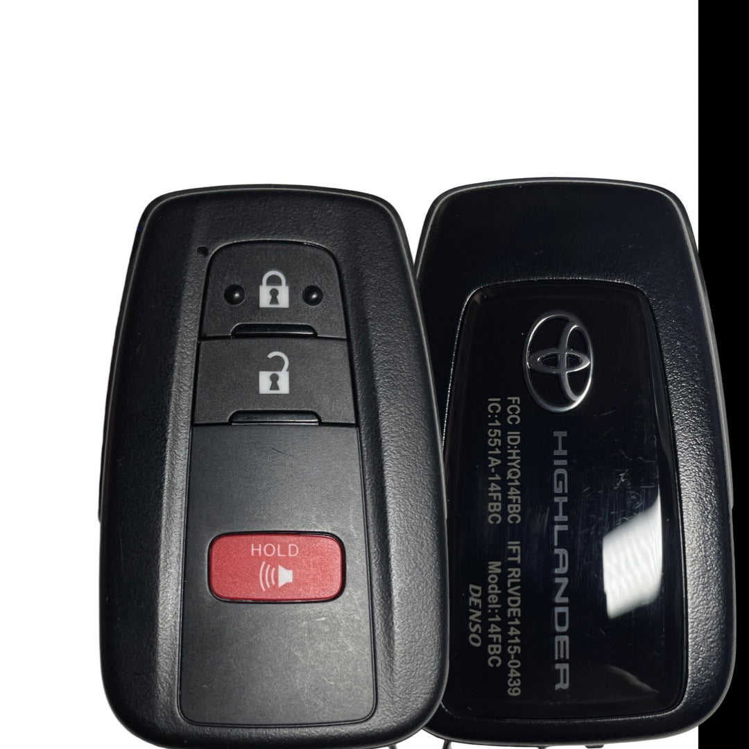 2020-2022 Toyota Highlander / 3-Button Smart Key / PN: 8990H-0E010 / HYQ14FBC-0351 (OEM Refurbished Tango Only)