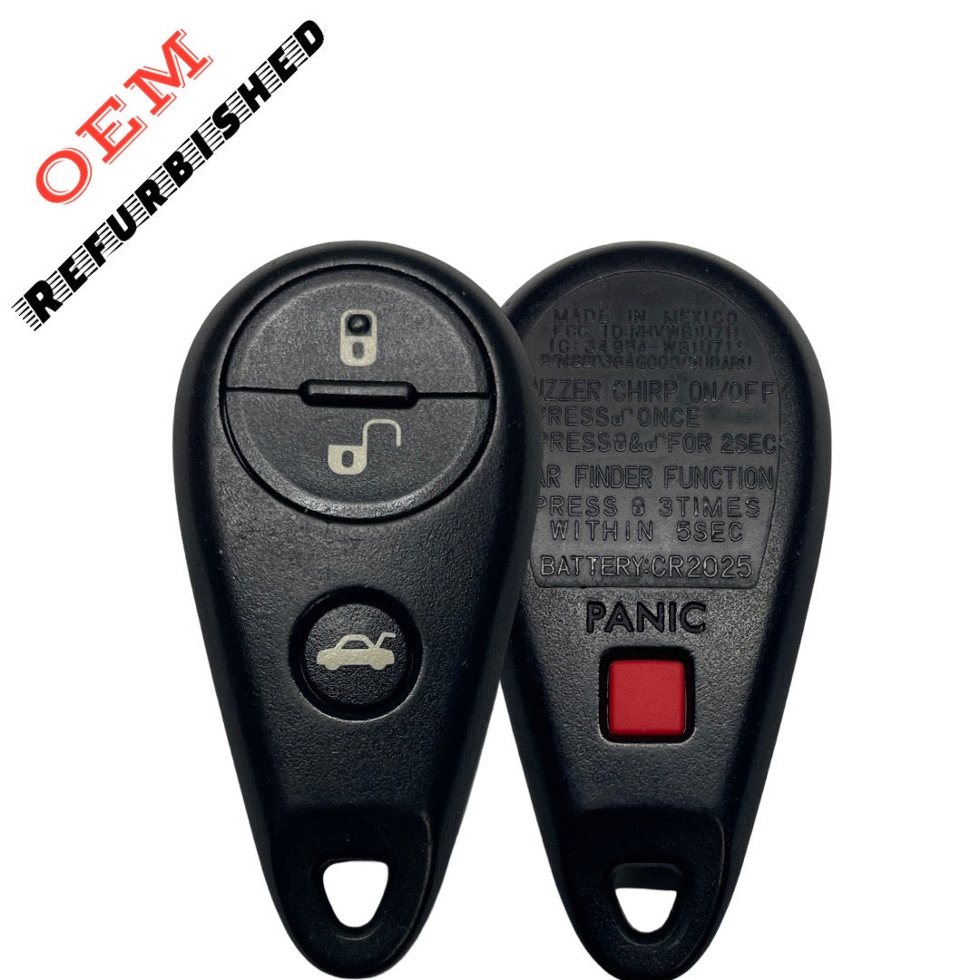 1999-2011 Subaru / 4-Button Keyless Entry Remote / PN: 88036-XA010 / NHVWB1U711 (Mexico) (OEM Refurb)