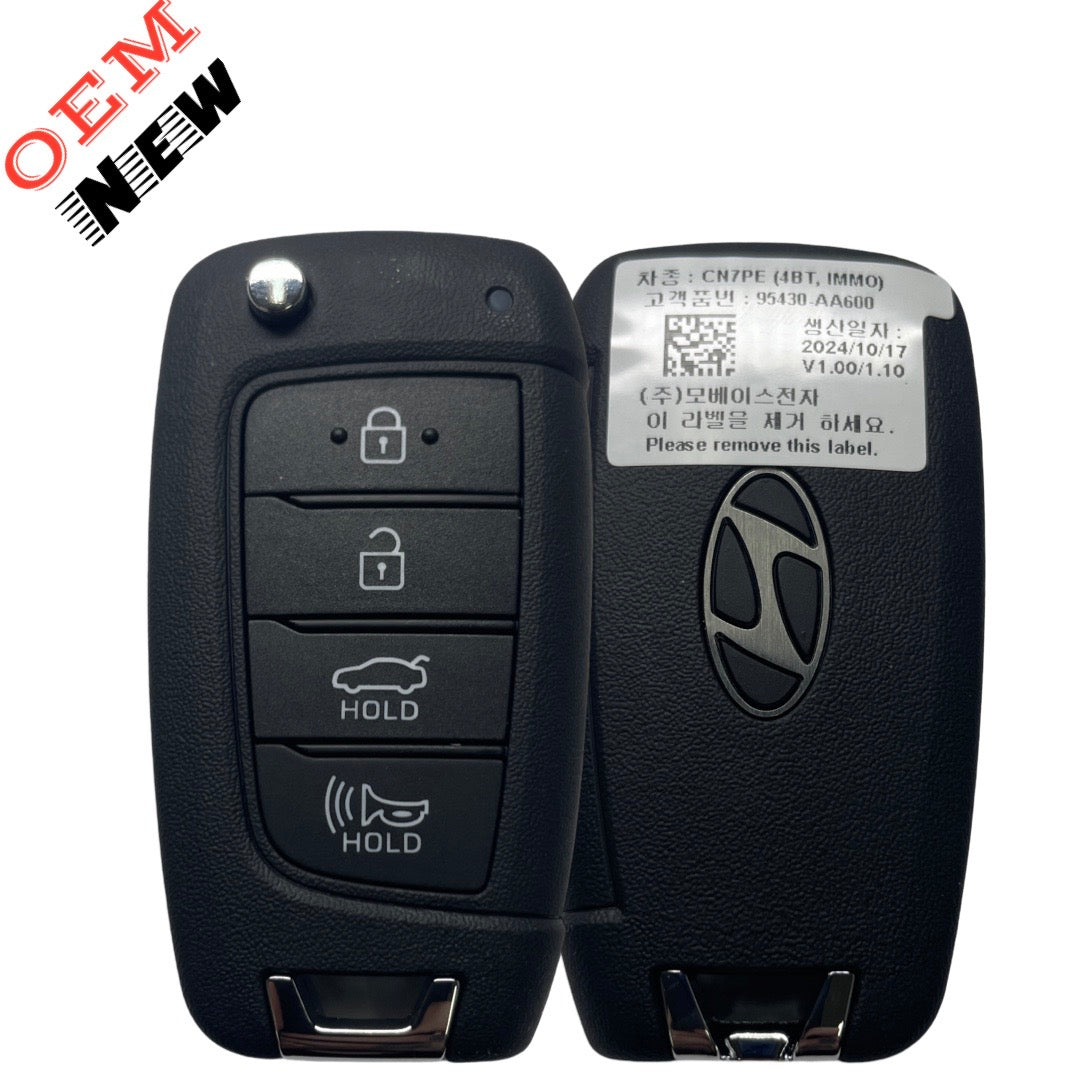 2024 Hyundai Elantra / 4-Button Flip Key / PN: 95430-AA600 / NYOMBEC4TX2004 (OEM)