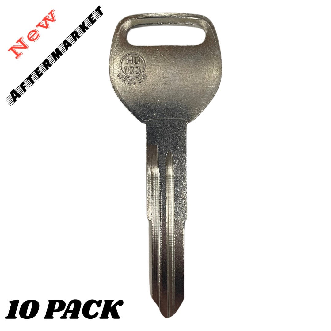 HD103 - X214 - Honda - Acura - Metal Key Blank 10 PACK