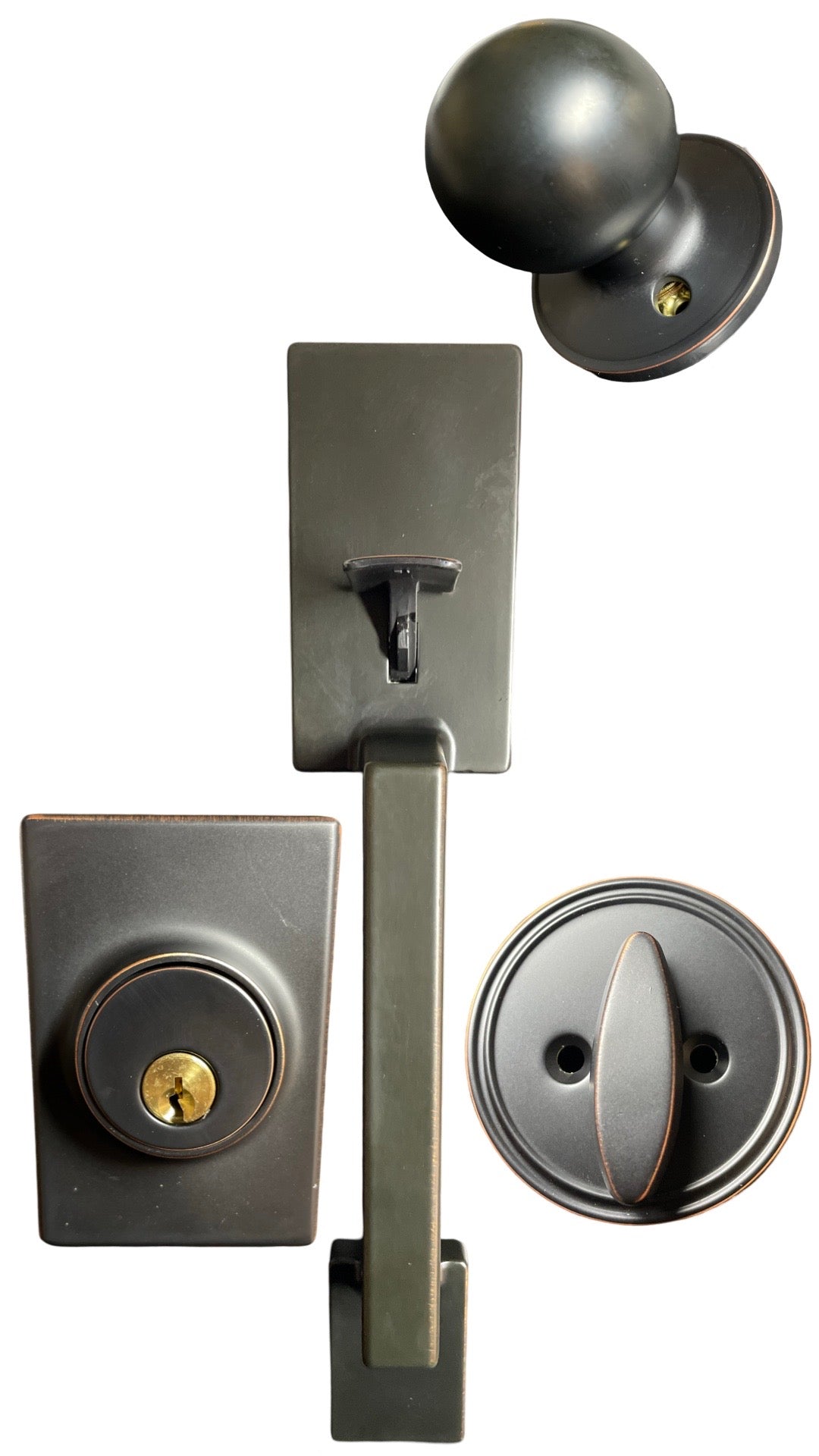 Premium Square "Lyndale" Style Design Handleset w/ Interior Knob - ORB (SC1)