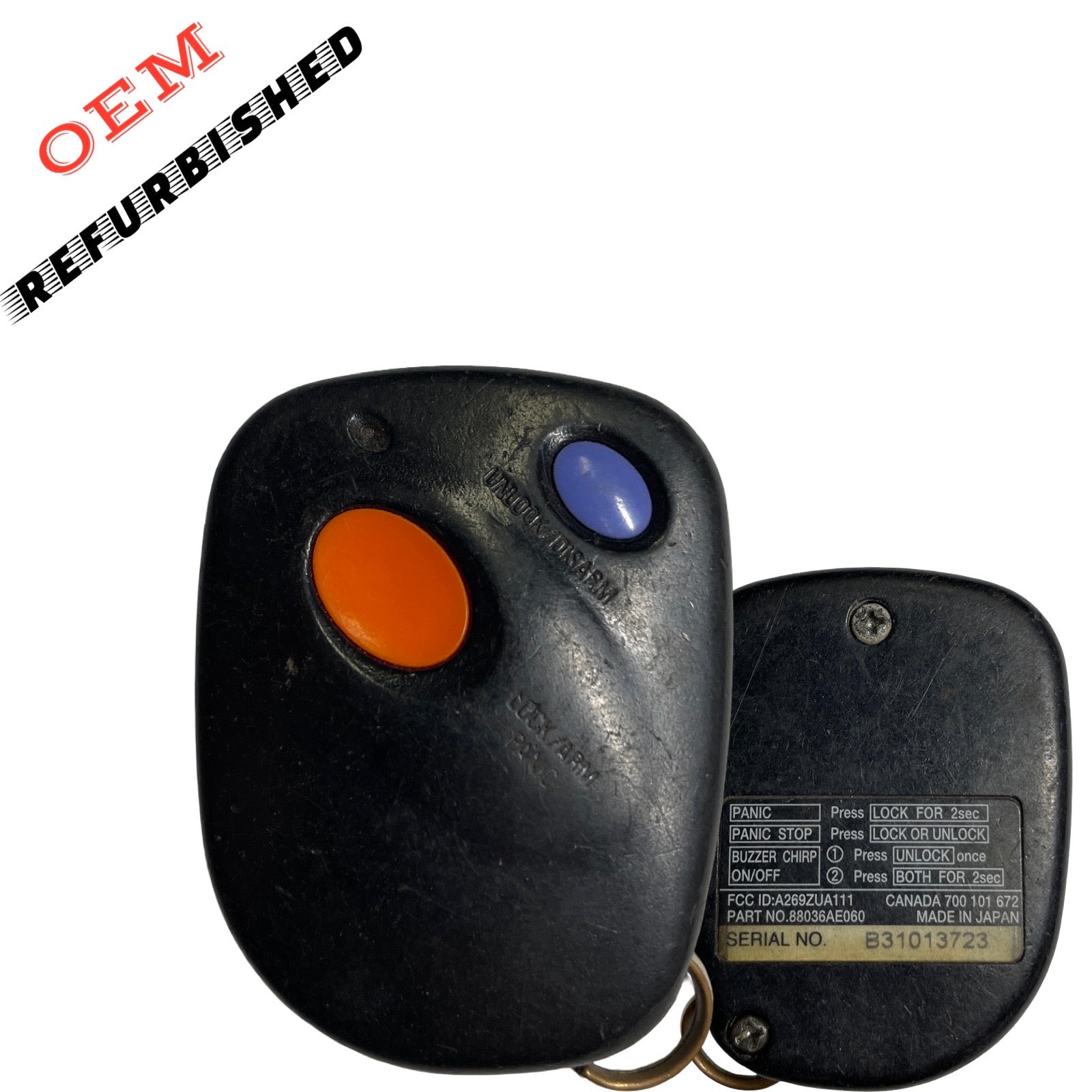 1999-2005 Subaru / 2-Button Keyless Entry Remote / PN: 88035AC231 / A269ZUA111 (OEM Refurb)
