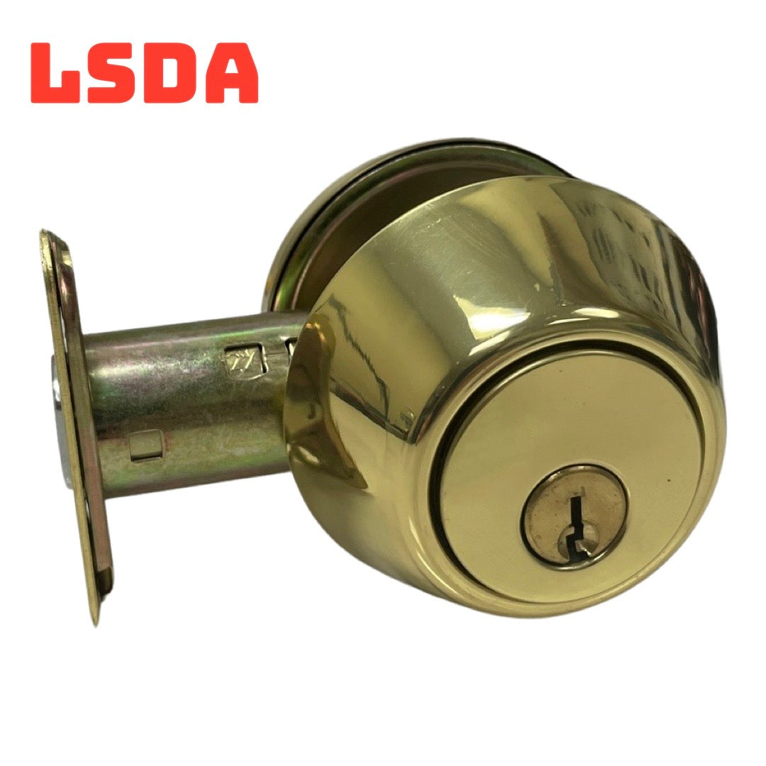 LSDA G3 75 Series Deadbolt Single Cyl. KW1 Radius Corner Latch Bright Brass