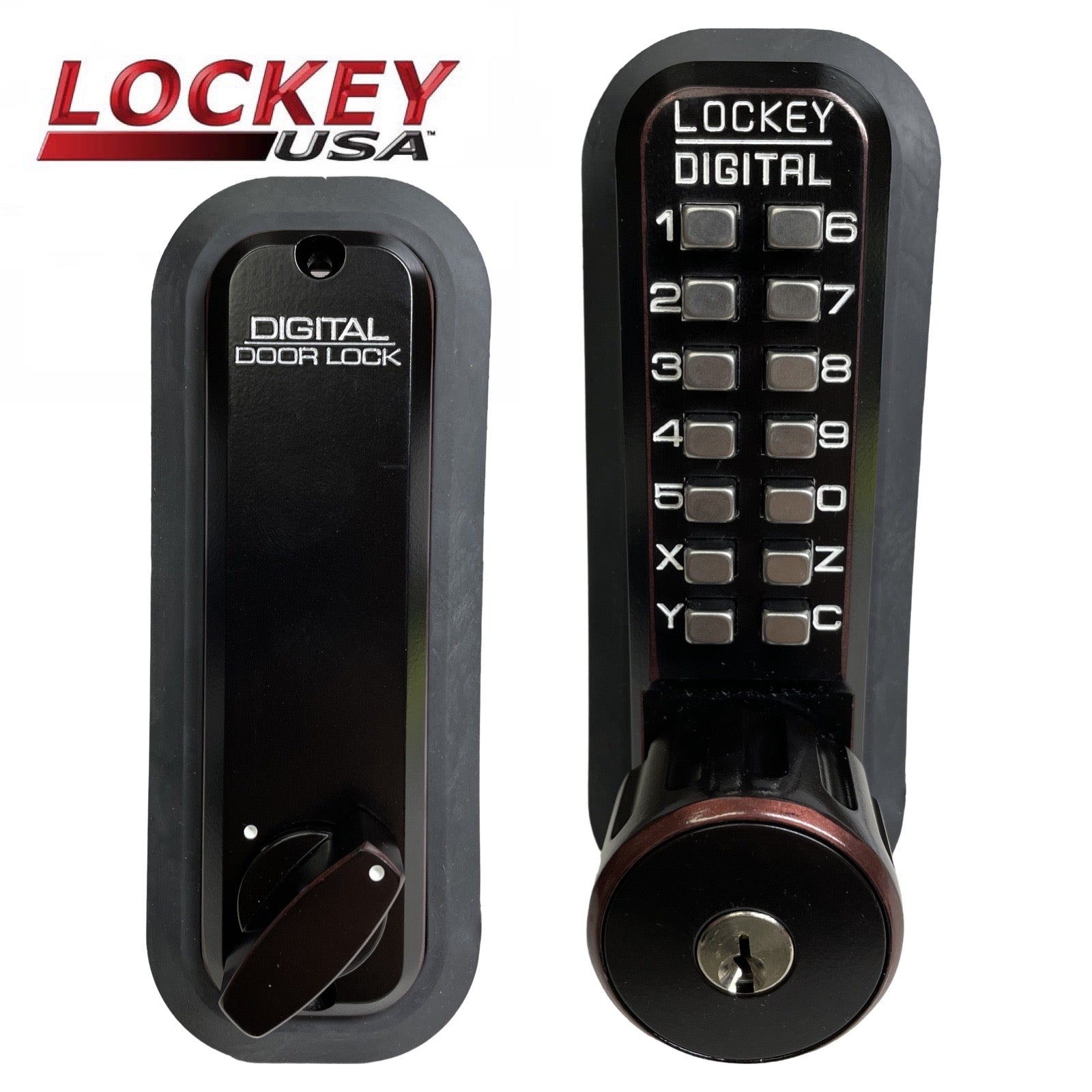Lockey - 2210-KO - Mechanical Keypad Keyless Deadbolt Lock - Single Combination W/ Key Override