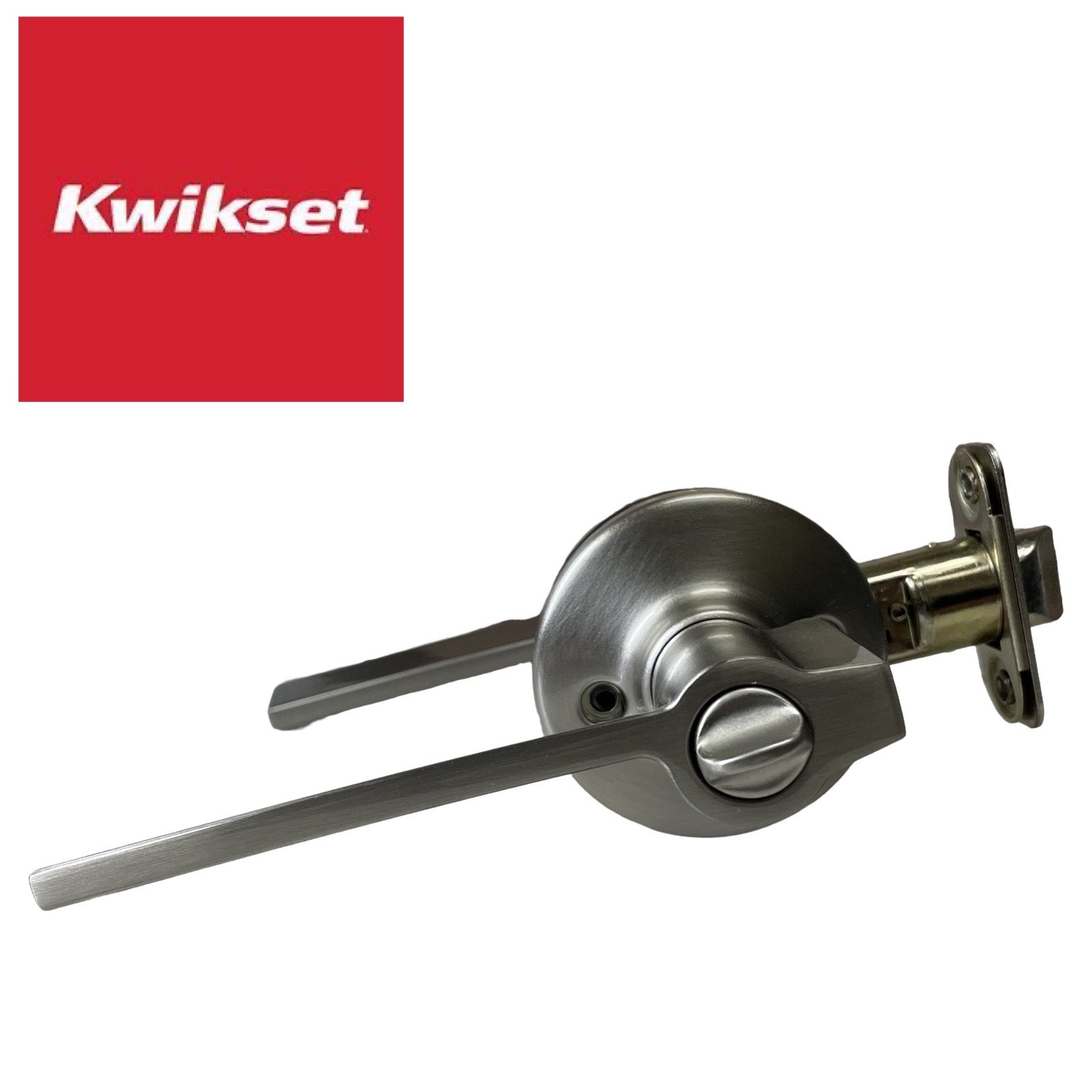 Kwikset - 405LRL- Ladera Lever Set - Round Rose - Satin Nickel - Keyed Entry Lever - Grade 3