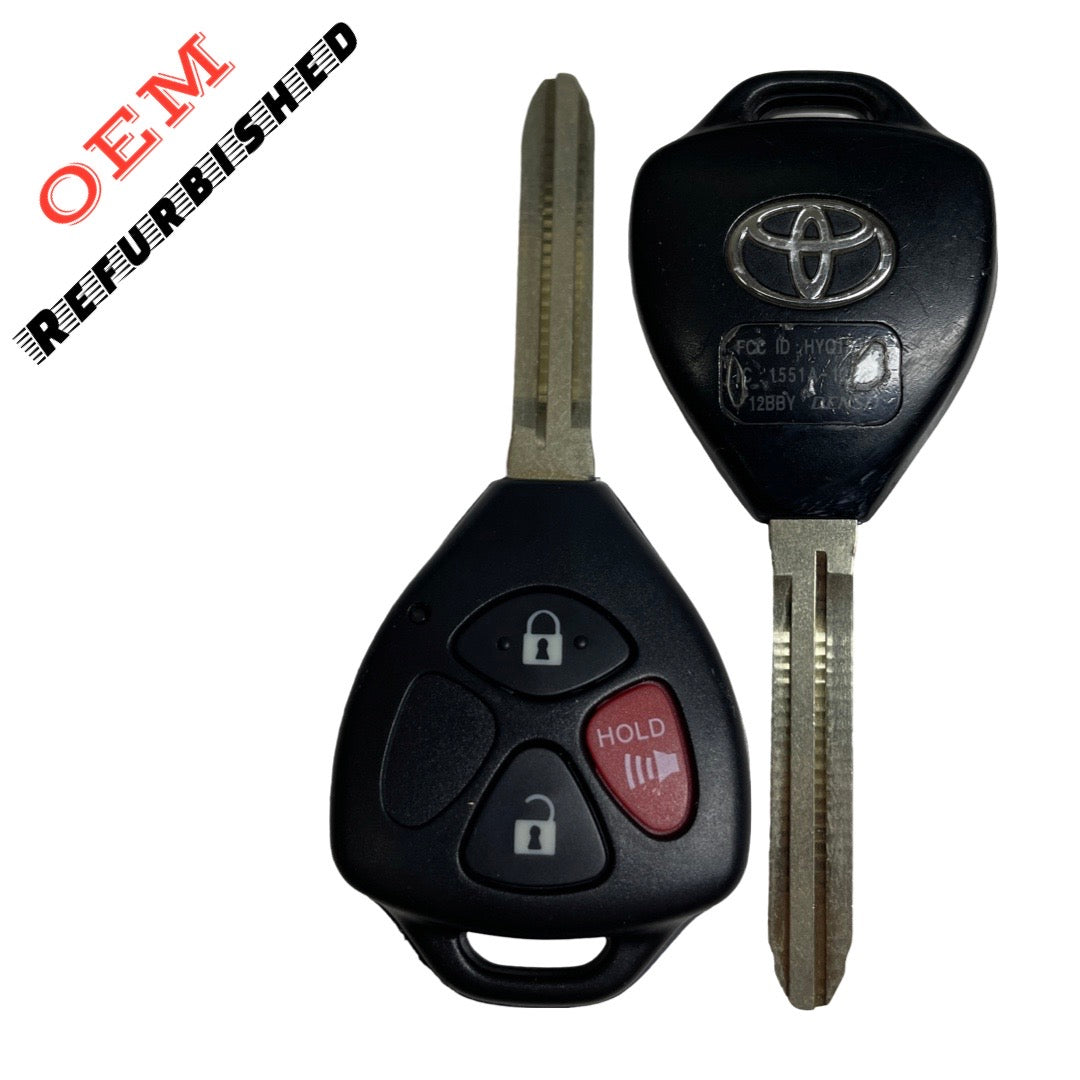 2010-2018 Toyota / 3-Button Remote Head Key / HYQ12BBY / (OEM REFURBISHED)