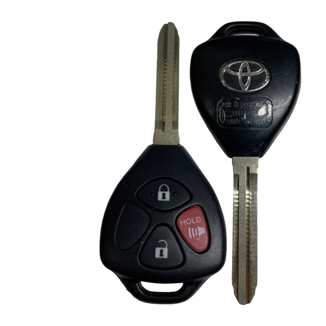 2010-2018 Toyota / 3-Button Remote Head Key / HYQ12BBY / (OEM REFURBISHED)