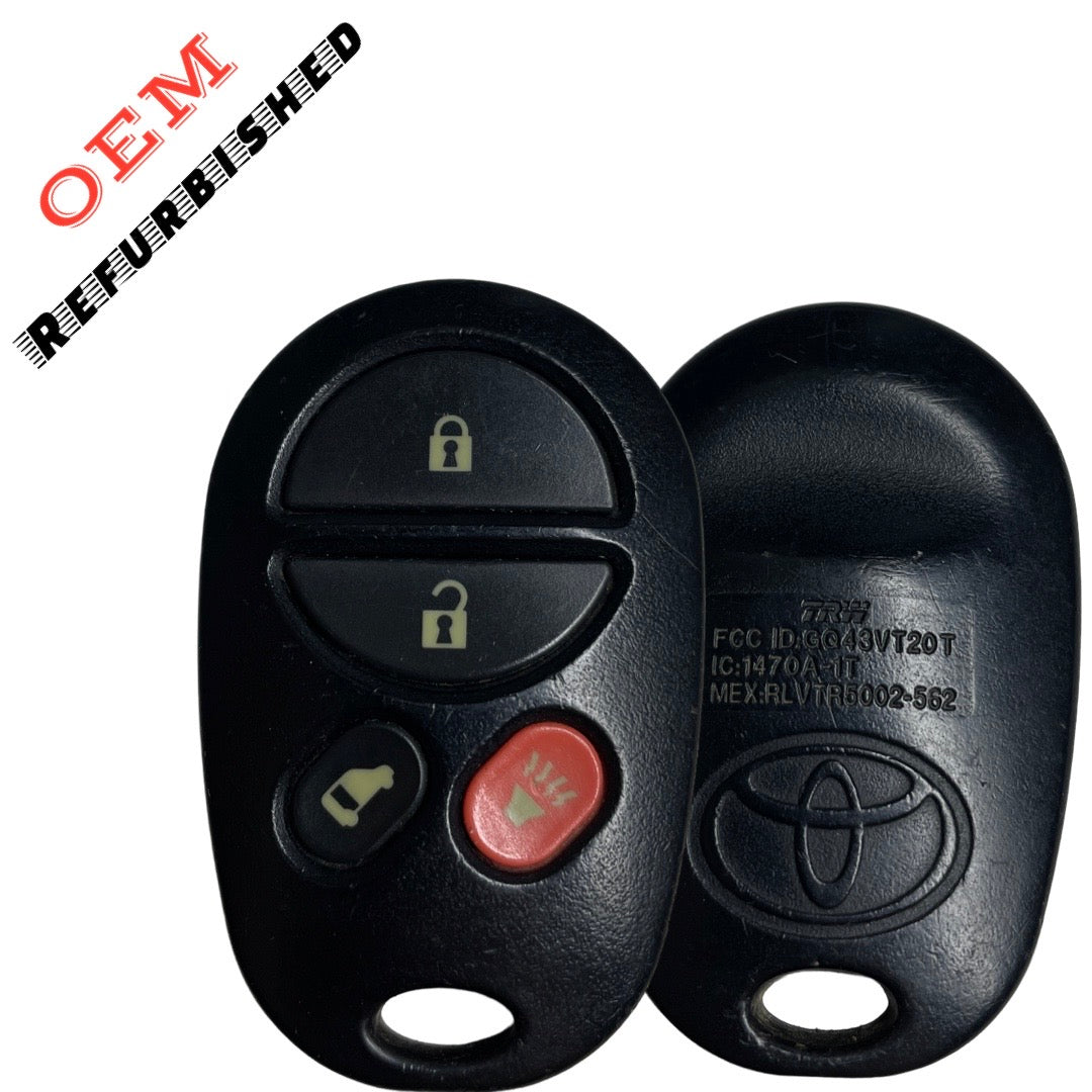 2004-2013 Toyota Sienna / 4-Button Keyless Entry Remote w/Side Door / PN: 89742-08100 / GQ43VT20T (OEM REFURB)