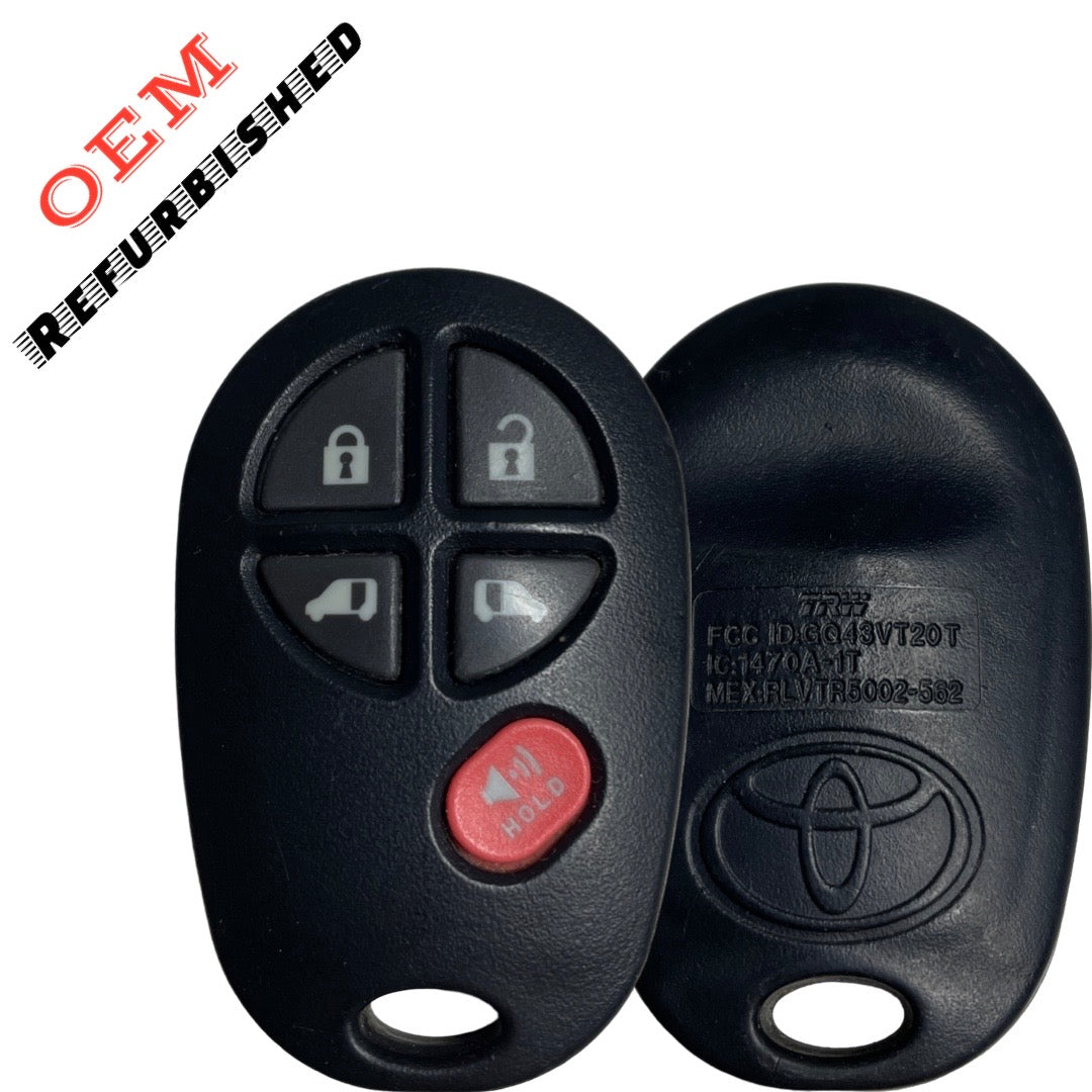 2004-2017 Toyota Sienna / 5-Button Keyless Entry Remote / PN: 89742-AE030 / GQ43VT20T (OEM Refurb)