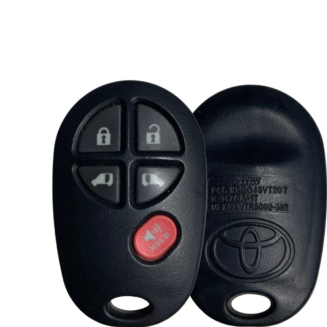 2004-2017 Toyota Sienna / 5-Button Keyless Entry Remote / PN: 89742-AE030 / GQ43VT20T (OEM Refurb)