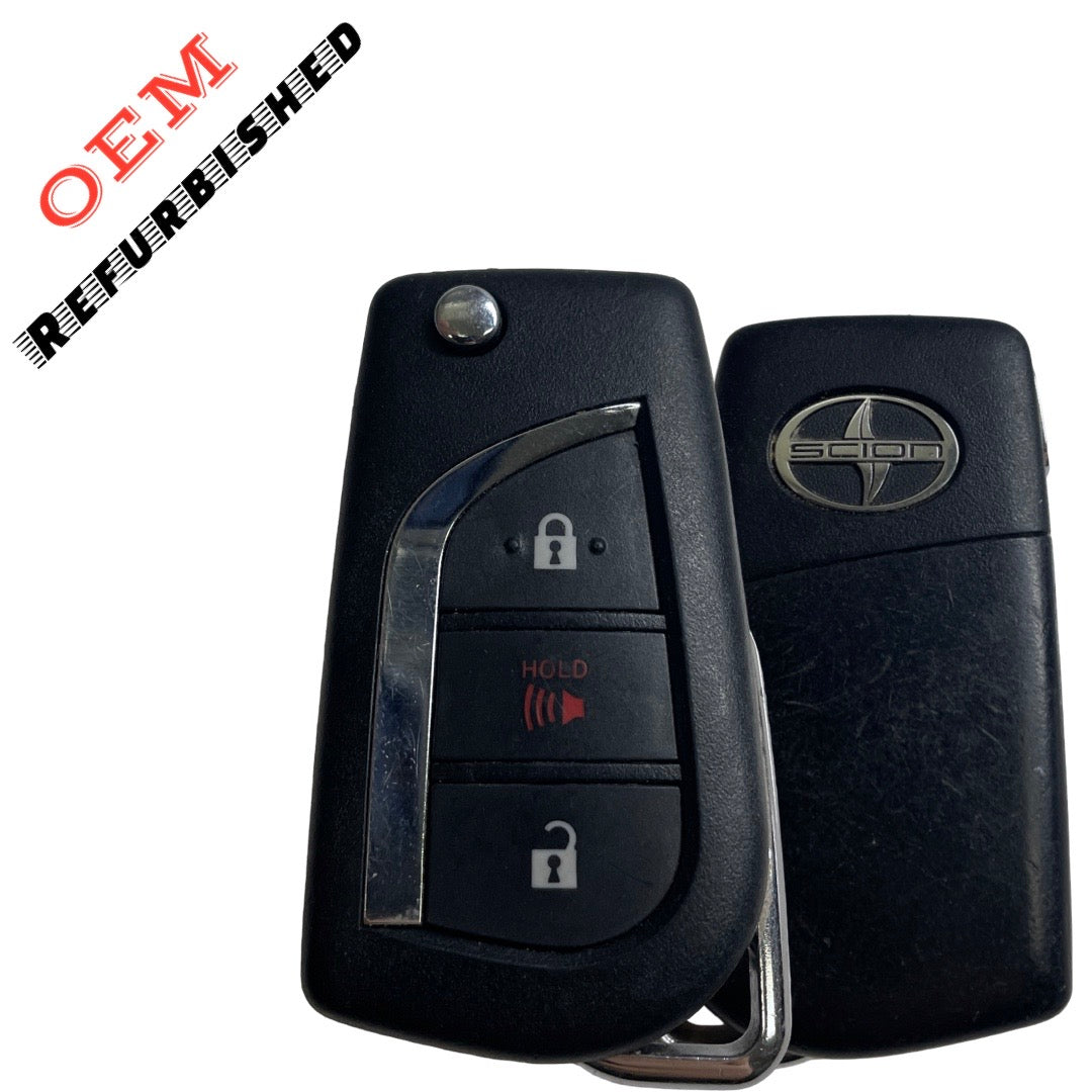 2016-2016 Scion IM / 3-Button Flip Key / PN: 89070-12B00 / HYQ12BFA (OEM Refurb)
