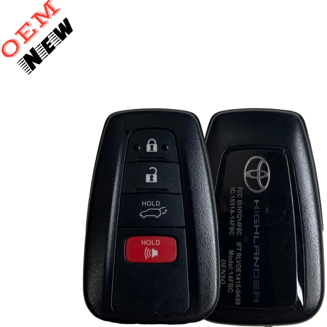 2020-2023 Toyota Highlander / 4-Button Smart Key / PN: 8990H-0E020 / HYQ14FBC-0351 (OEM NEW)
