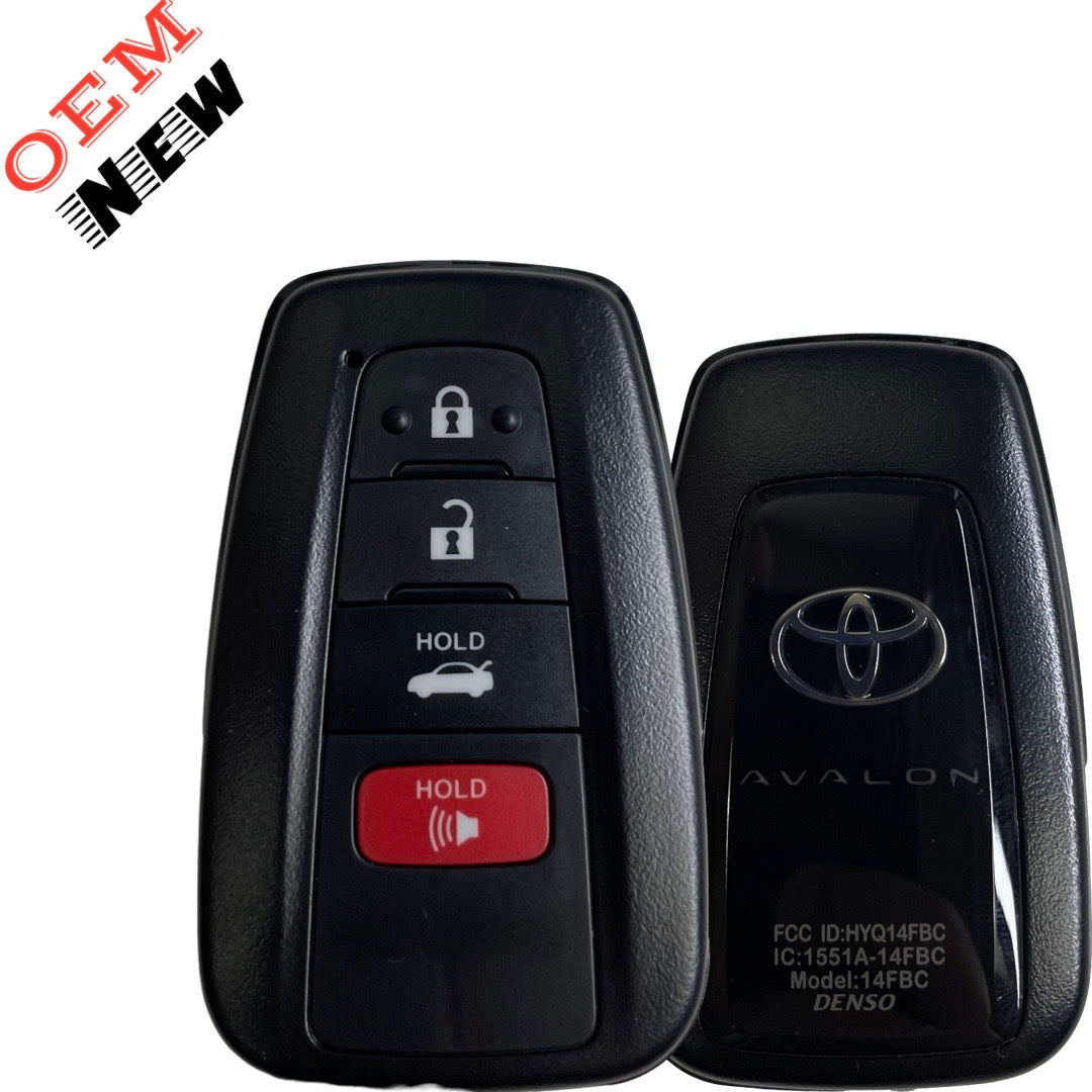 2019-2023 Toyota Avalon / 4-Button Smart Key / PN: 8990H-07010 / HYQ14FBE - 0410 / For NON-Hybrid Models / Silver Logo (OEM NEW)