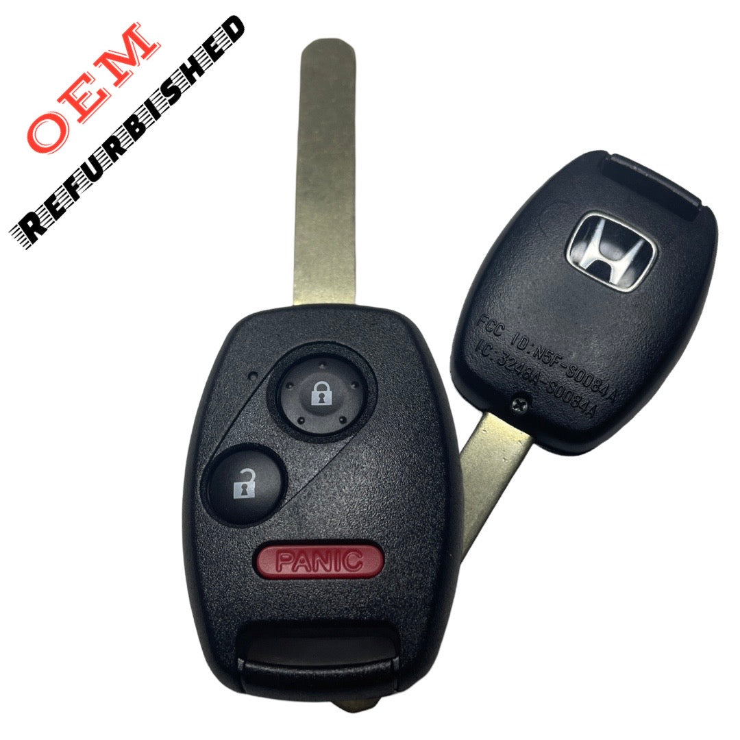2006-2017 Honda Civic / Odyssey / 3-Button Remote Head Key / PN: 35118-SVA-305 / N5F-S0084A (OEM Refurb)
