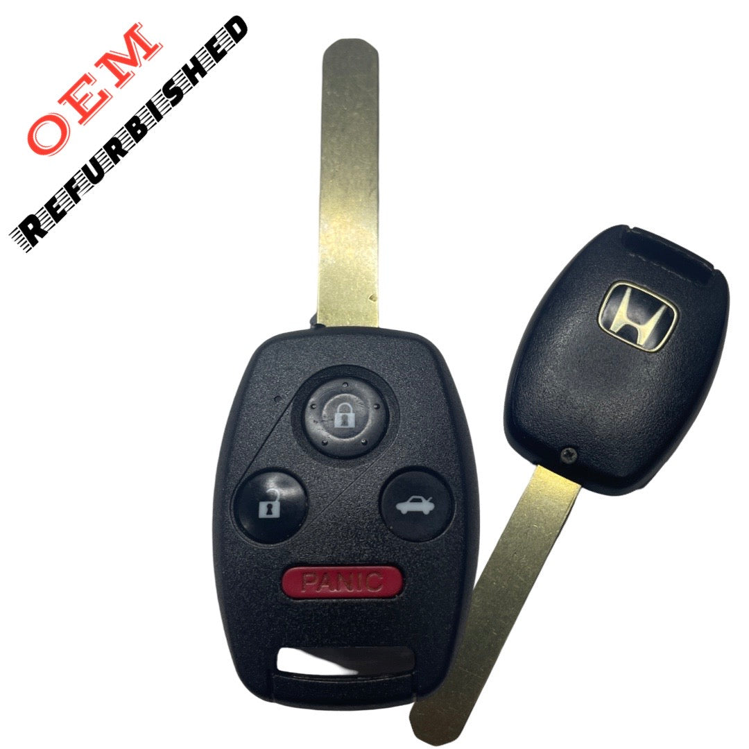 2012-2014 Honda Civic / Accord Plug In / 4-Button Remote Head Key / PN: 35118-TR0-A00 / N5F-A05TAA (OEM Refurb)