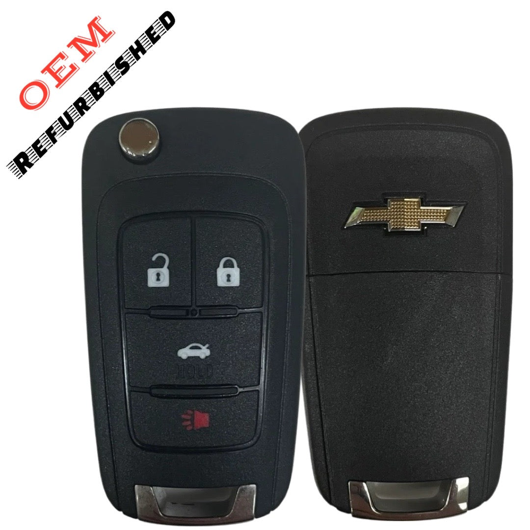 2010-2019 Chevrolet / 4-Button Flip Key HS / non PEPS / PN: 13504200 / OHT01060512 / OHT05918179 (OEM Refurb)