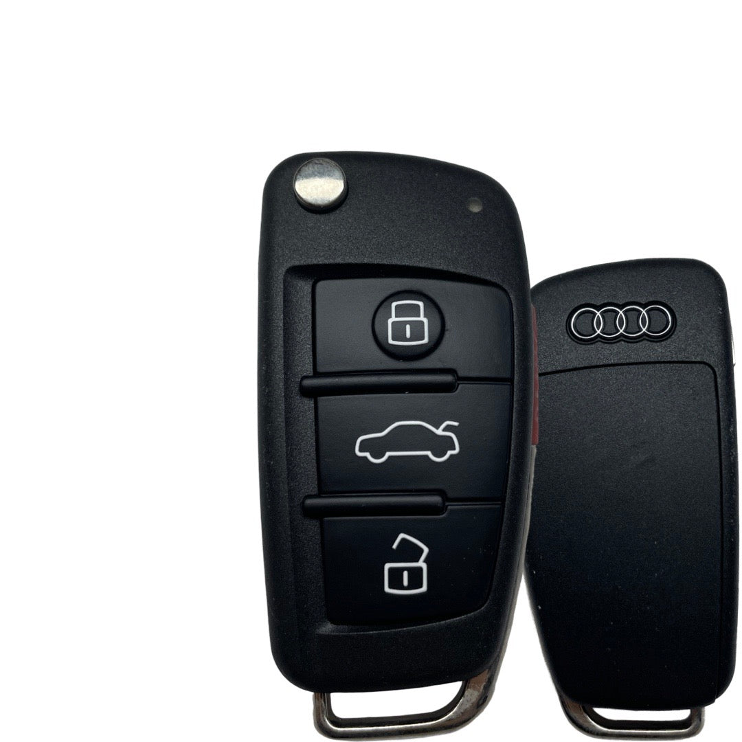 2013-2017 Audi A3 Q2L Q3 / 4-Button Flip Key / PN: 81A 837 220J / NBGFS1271M / HU66 / MQB / PROX (OEM REFURB)