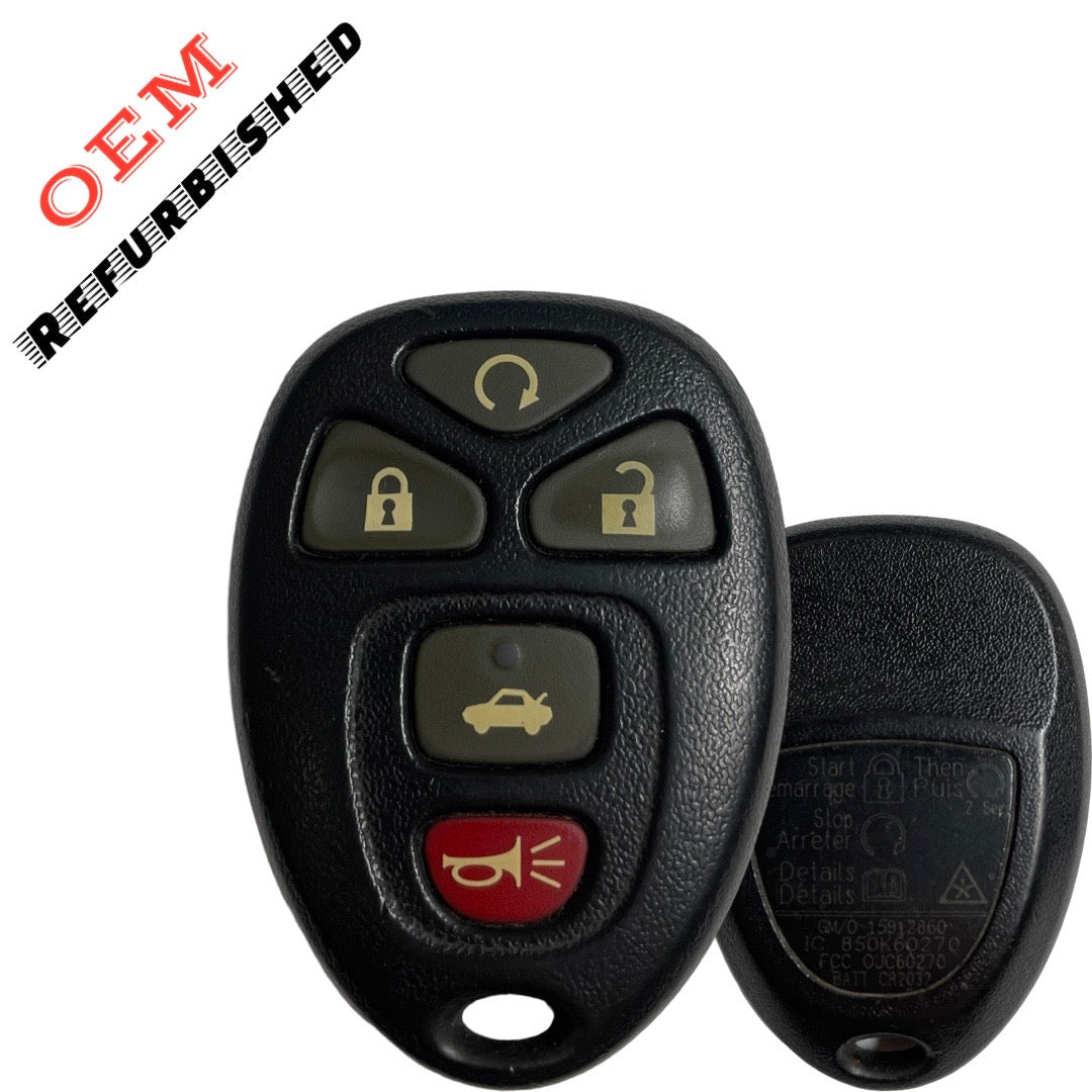 2006-2013 GM Chevrolet / 5-Button Keyless Entry Remote / PN: 20935331 / OUC60270 (OEM Refurb)