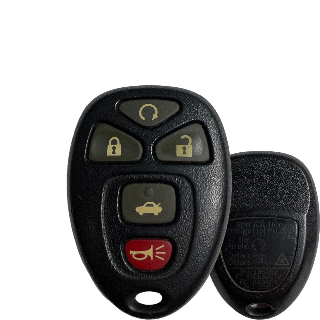 2006-2013 GM Chevrolet / 5-Button Keyless Entry Remote / PN: 20935331 / OUC60270 (OEM Refurb)