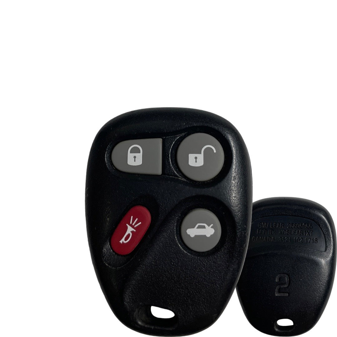 2001-2005 GM / 4-Button Keyless Entry Remote / PN: 10443537 / KOBLEAR1XT(DRIVER2) (OEM Refurb)