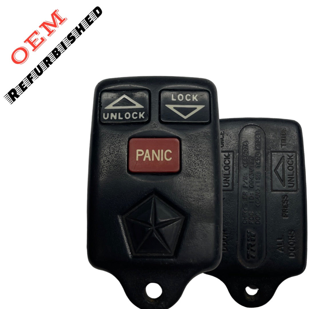 1996-1999 Chrysler / Dodge / Jeep / 3-Button Keyless Entry Remote / PN: 56008761 / GQ43VT7T (OEM Refurb)