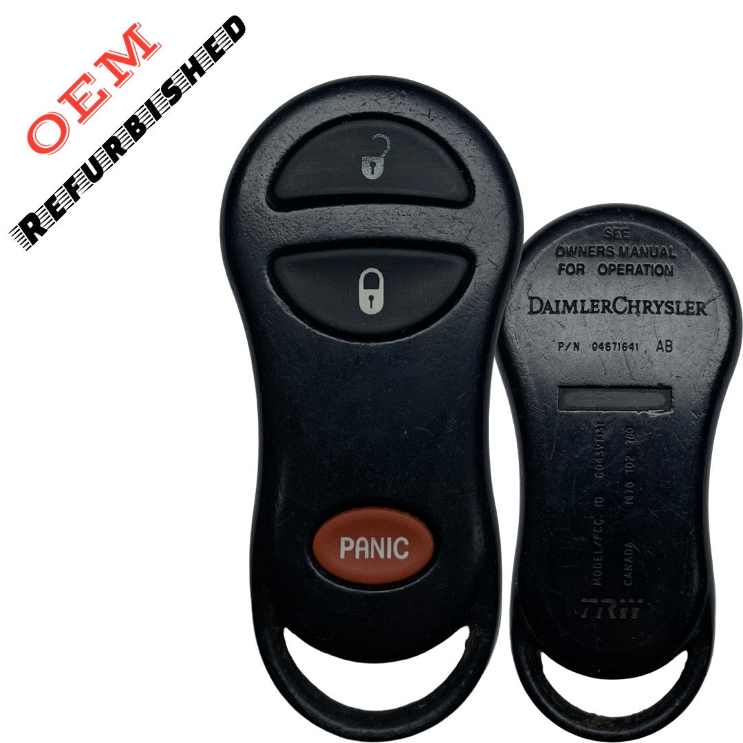 2001-2005 Chrysler PT Cruiser / 3-Button FOB Keyless Entry Remote / PN: 04671641 AB / GQ43VT13T / (OEM Refurb)