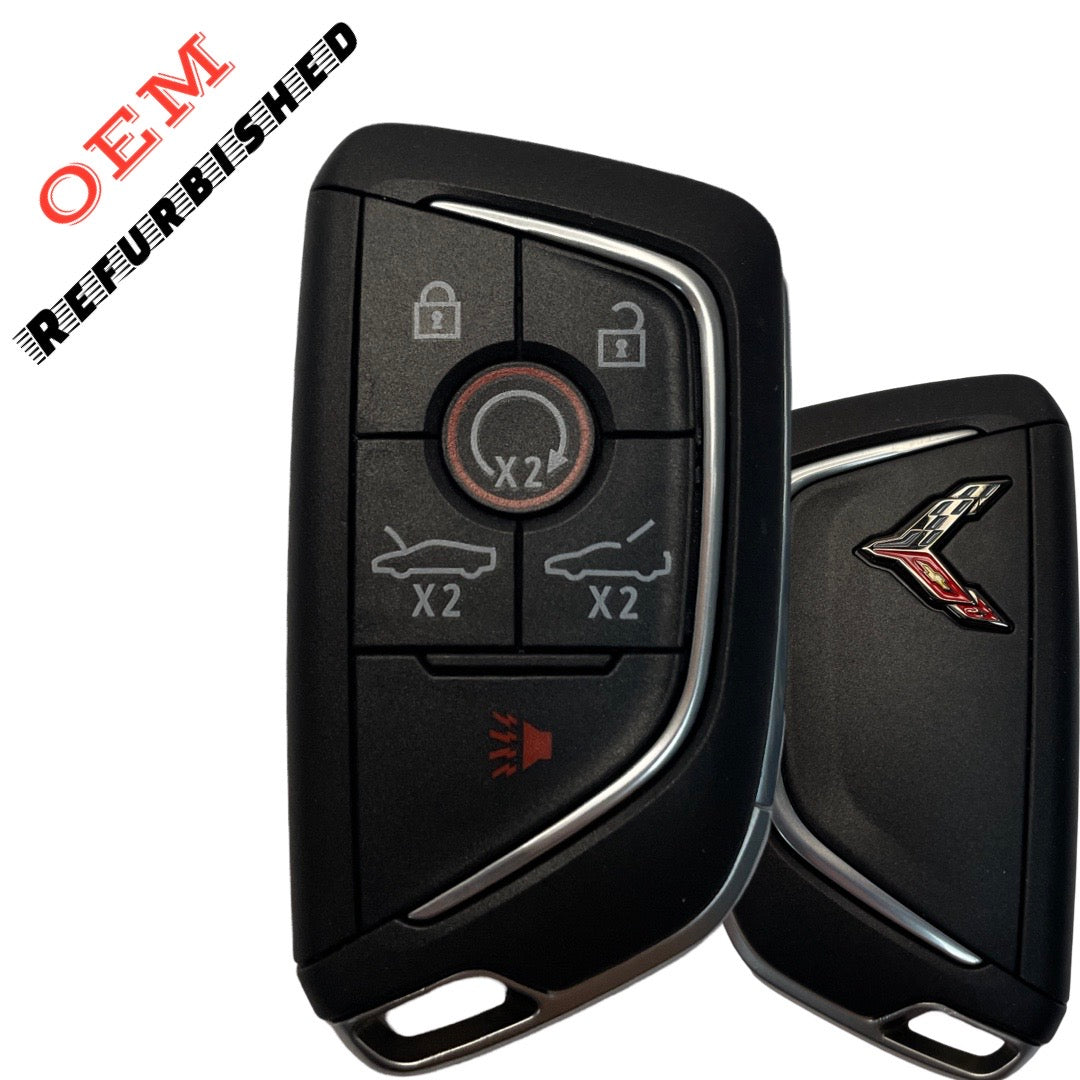 2020-2024 Chevrolet Corvette C8 / 6-Button Smart Key / PN: 13536982 / YG0G20TB1 (CARBON GREY LOGO) (OEM Refurb)